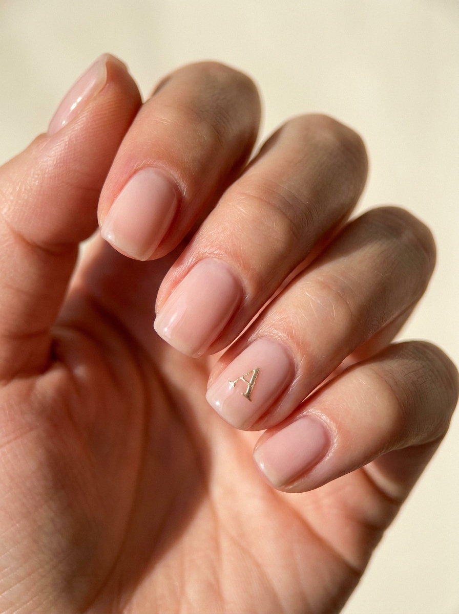 Gold Initial Nail als Nägel mit Buchstaben Inspiration 2026